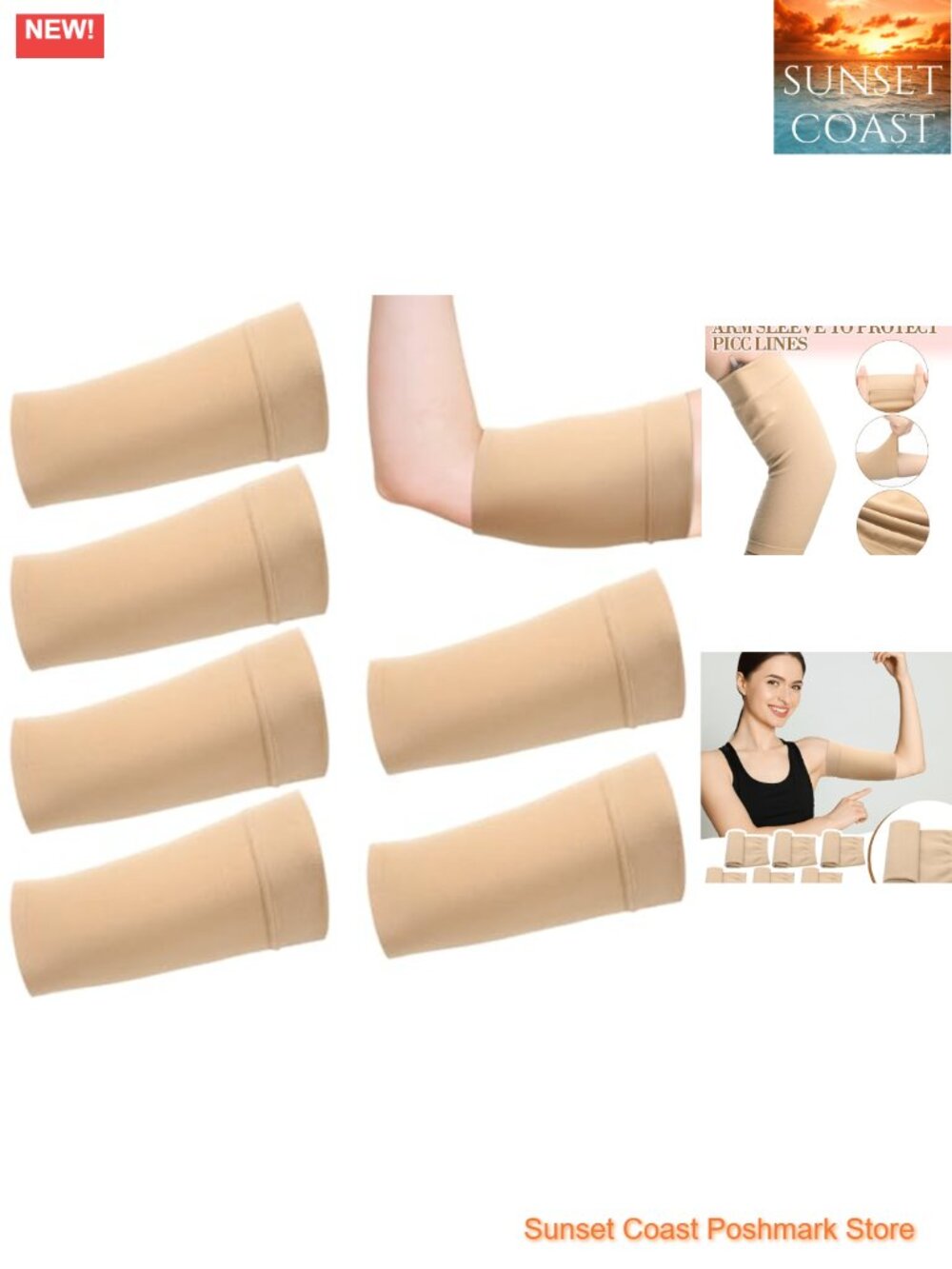 6 PICC Line Sleeve Covers Large Nylon Spandex Medical Arm Protectors
